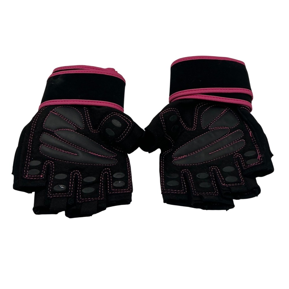 Trideer‎ Weight Lifting Gloves with Wrist Support Black Pink Padded Palm Grip